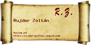 Rujder Zoltán névjegykártya