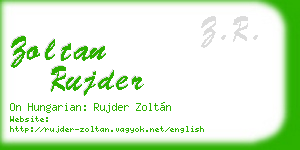 zoltan rujder business card